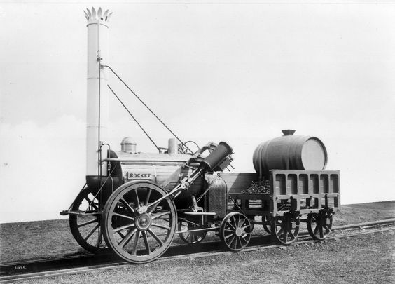 Black and white photo of a steam engine